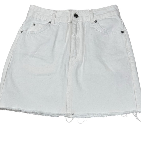 TopShop white denim 5-pocket mini skirt, 2, Coastal Cowgirl Western Beach NWT - Picture 1 of 6